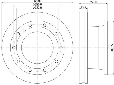 ΔΙΣΚΟΠΛAKA ROR Φ 378x150 ME 10 Μ16