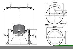 ΑΕΡΟΦΟΥΣΚΑ SAF ΠΛΗΡΗΣ ΜΕ ΕΜΒΟΛΟ Φ260x142 (278.4.452)