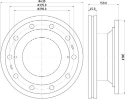 ΔΙΣΚΟΠΛAKA BPW 430x160 (ABS)