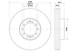 ΔΙΣΚΟΠΛΑΚΑ RENAULT  MIDLUM EΜΠΡ. 380x85 (REN110)