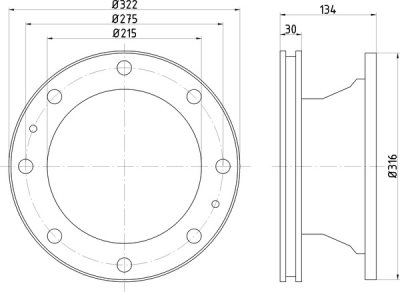 ΔΙΣΚΟΠΛAKA  MAN L-2000 L-2100 Φ 324x102 (MAN 101)