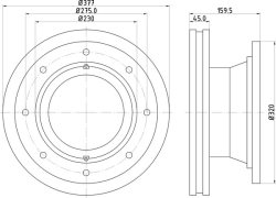 ΔΙΣΚΟΠΛΑΚΑ BPW 377x160 (ABS)