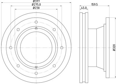 ΔΙΣΚΟΠΛΑΚΑ BPW 377x160 (ABS)